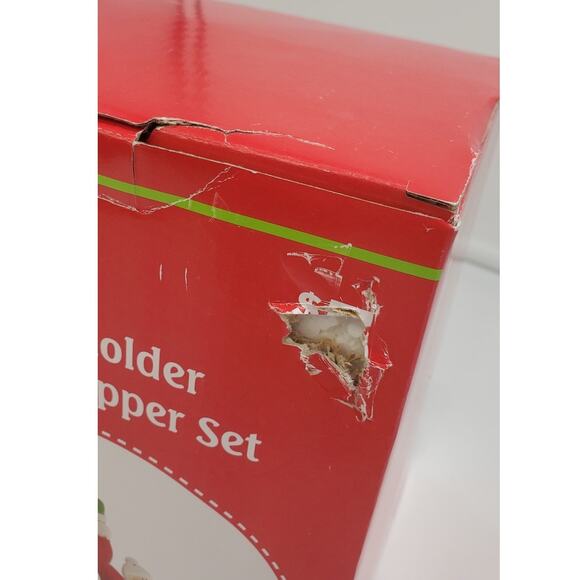 Holiday Style Christmas Napkin Holder Salt and Pepper Set, PRE-OWNED, IOB - Picture 11 of 13